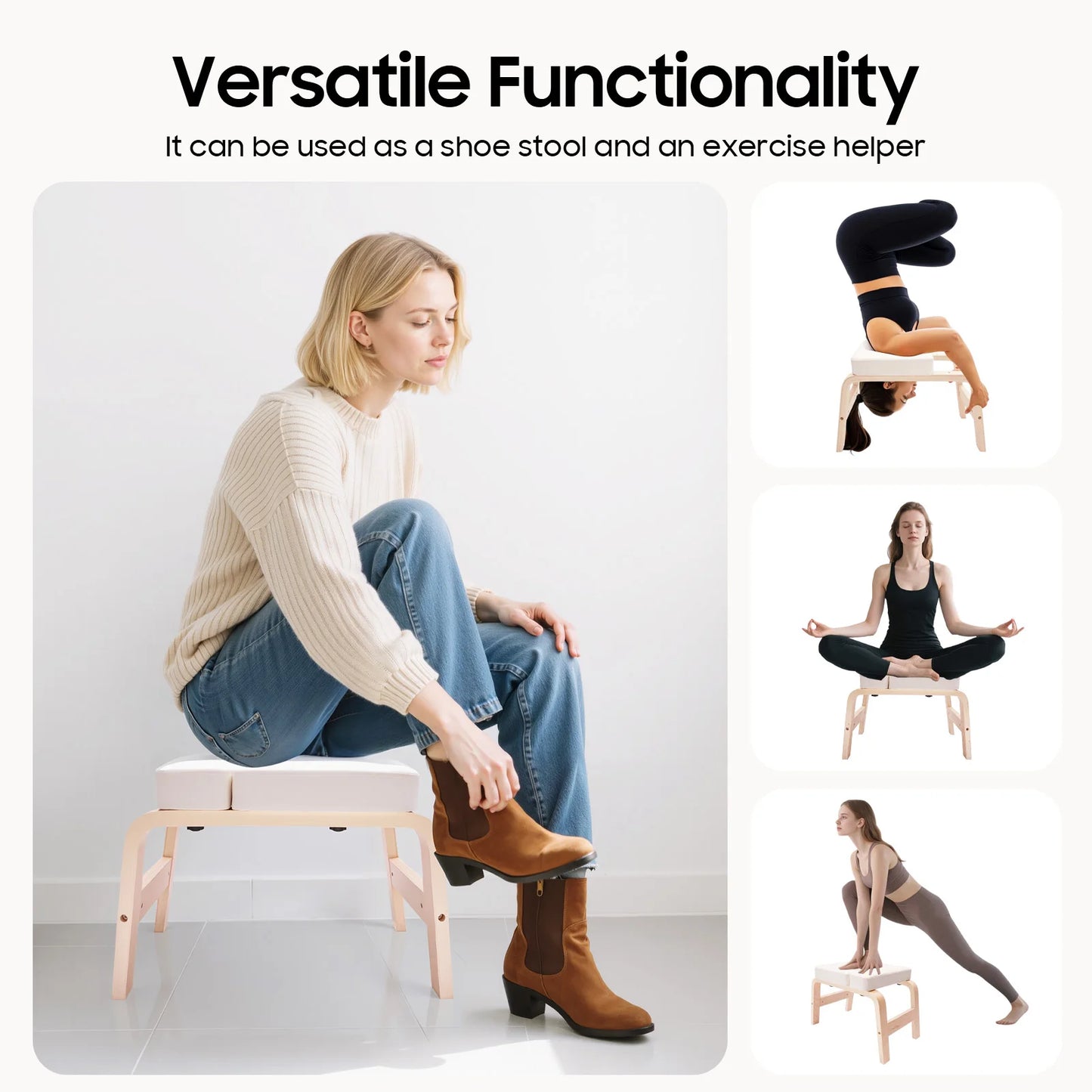 Yoga Headstand Stool Free Standing Invert Chair Multi Functional Bench