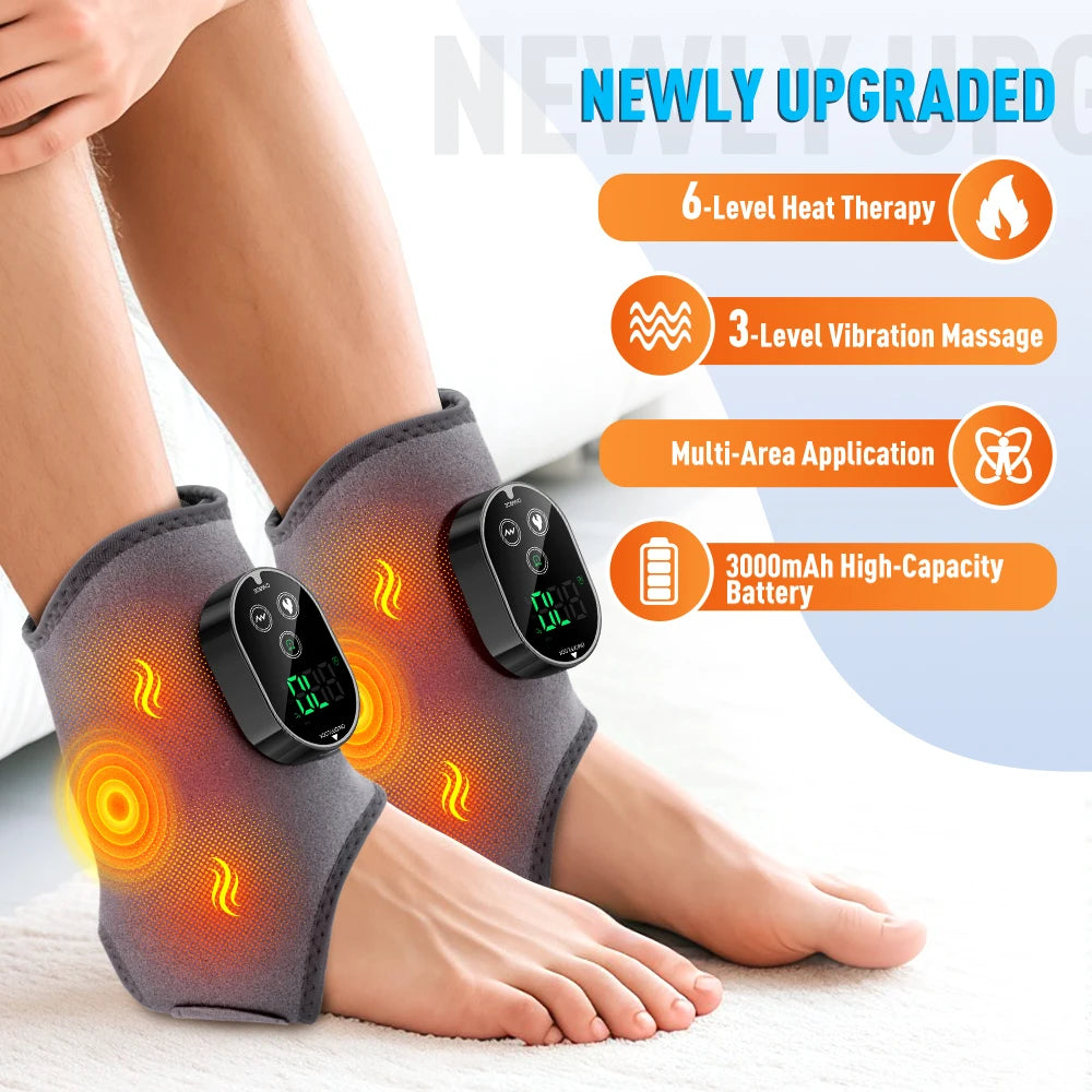 Zen Active Living Electric Ankle Massager With Heating And Vibration For Foot Pain Relief