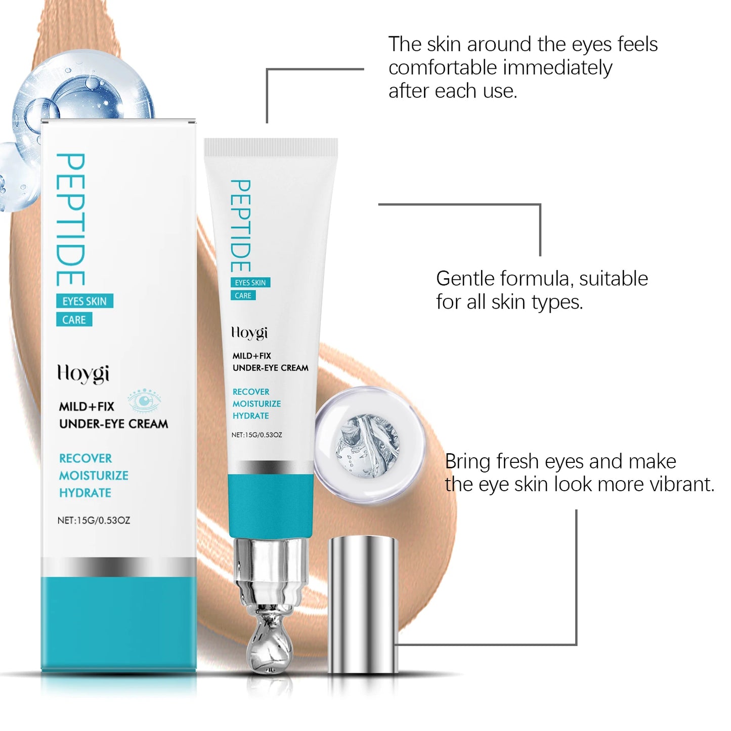 Hoygi Hyaluronic Acid Eye Cream Moisturizing Anti Puffiness Firming Circles