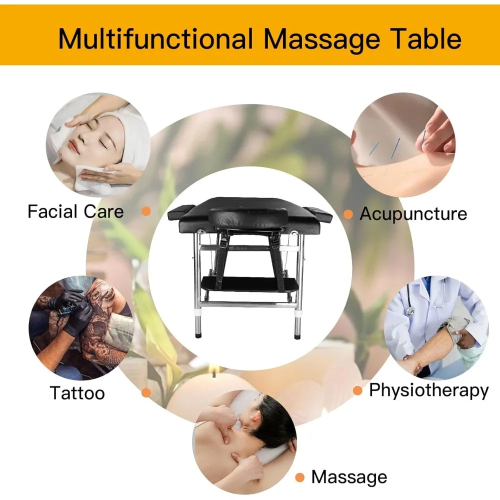 Portable Aluminum Massage Table Folding Spa Bed For Tattoo Chair Estheticians