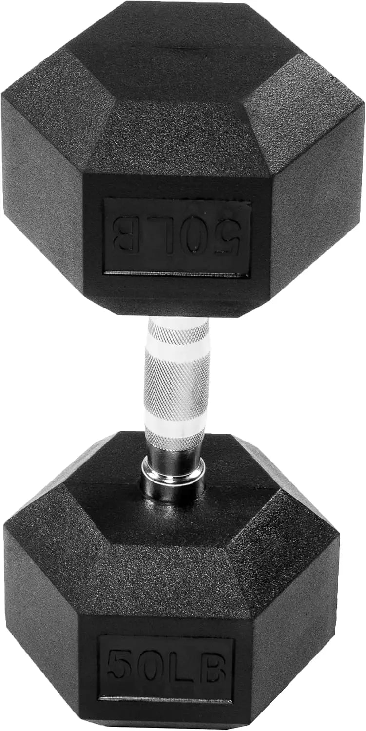 Rubber Encased Hex Dumbbell With Anti Slip Handle Dumbbells