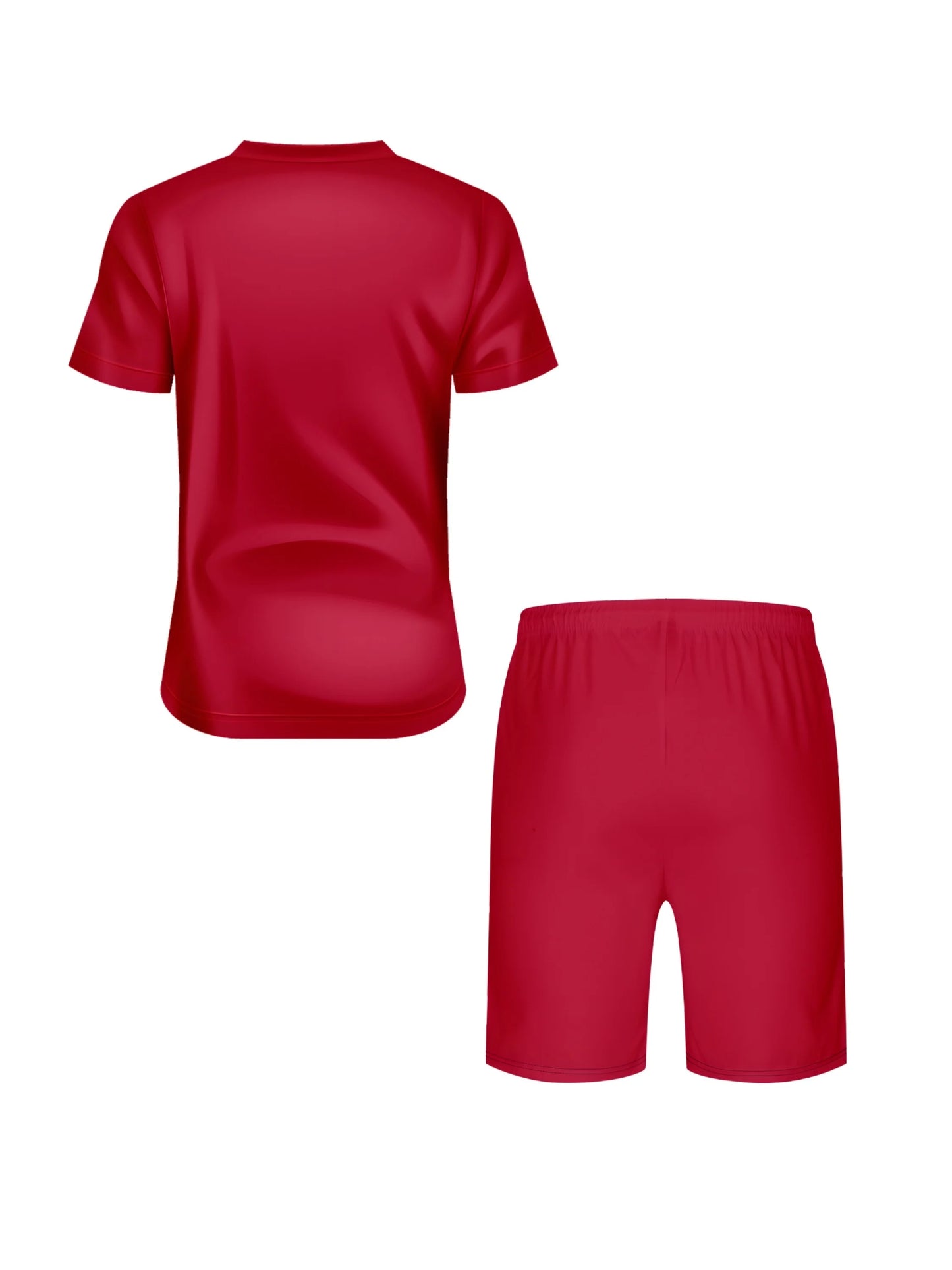 Men's Round-Neck Short-Sleeve Two Piece 3D Printed Set