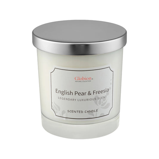 Scented Candle English Pear And Freesia Aromatherapy Glass Jar