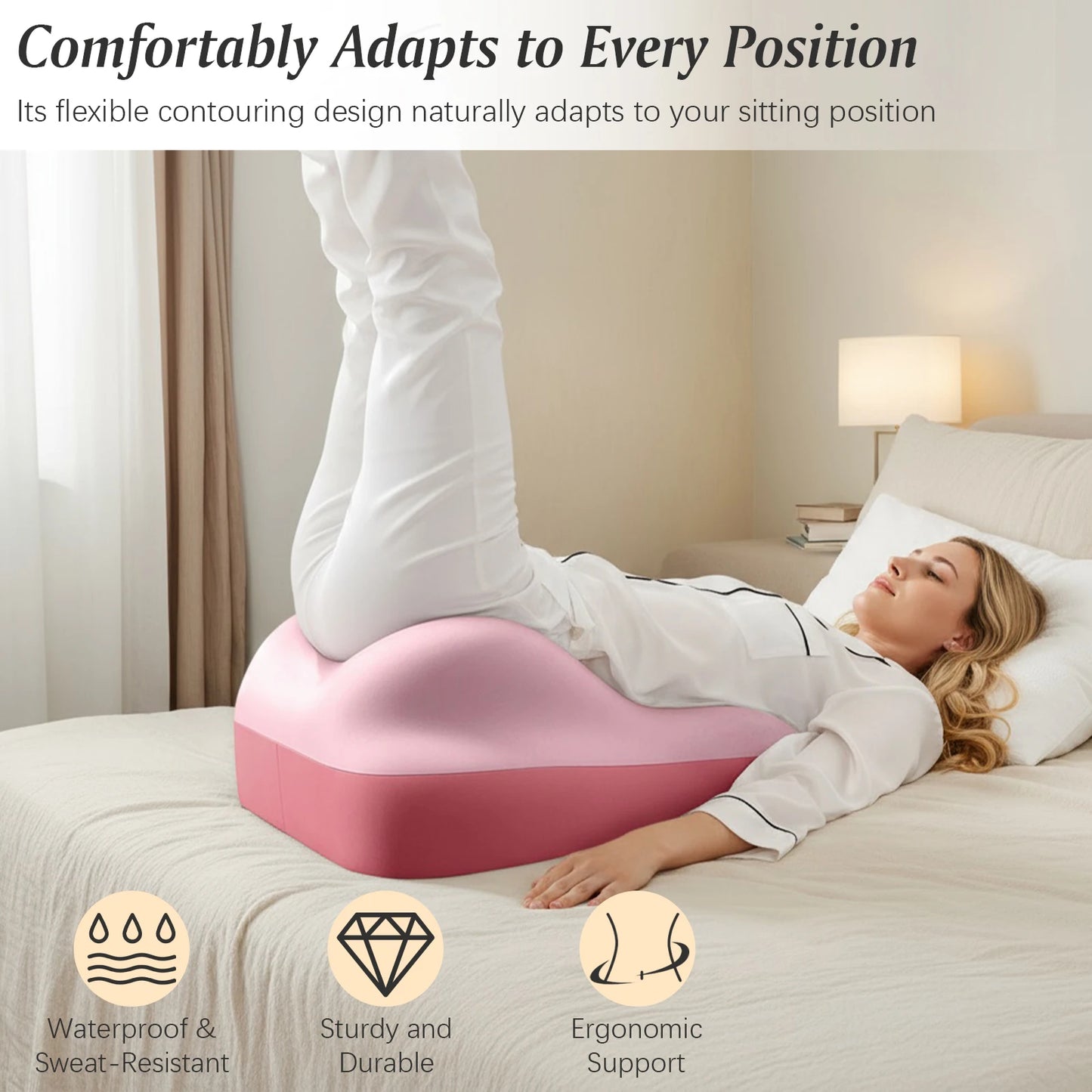 Memory Foam Pillow Ergonomic Bed Pillow Bedroom Waist Cushion Pillow Positioning Cushion for Back Neck & Waist Pain Relief