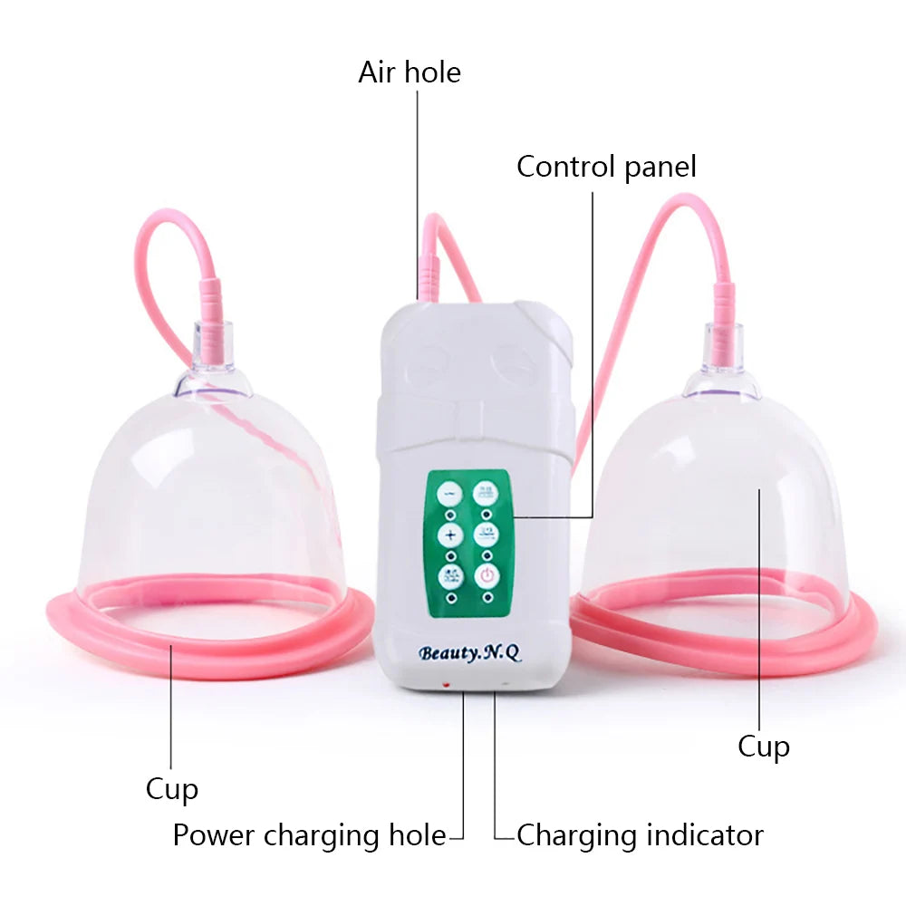 C/D Cup Electric Breast Massager, Vacuum Adsorption Breast Development Massage Machine Physical Breast Enhancement Chest Beauty