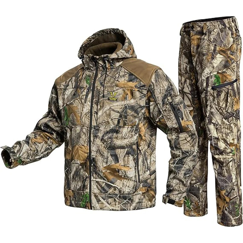 VOTAGOOCN Quiet Hunting Softshell Suit For Men Outdoor